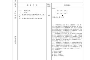 篮球体能训练课教案设计